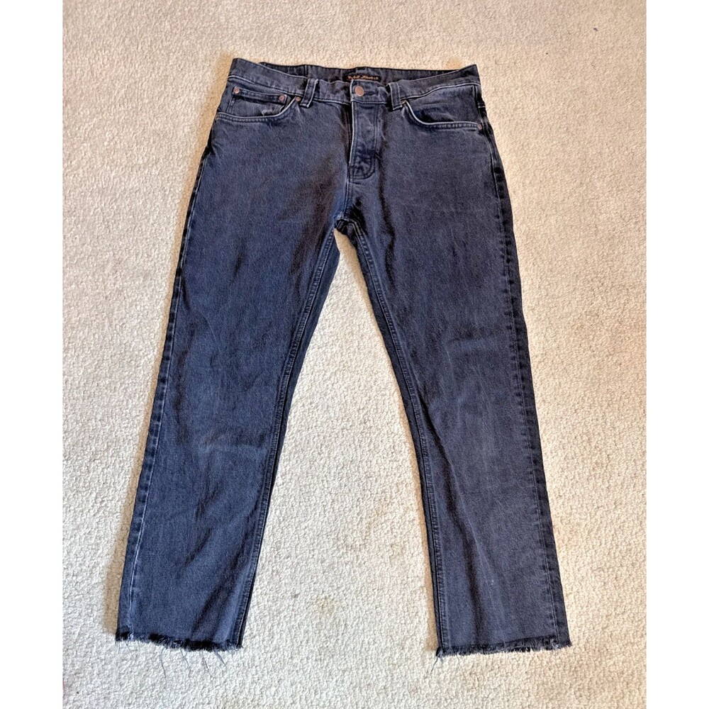 Nudie Jeans Co Grim Tim Jeans Black Cotton Jeans Mens Size 33Wx27L